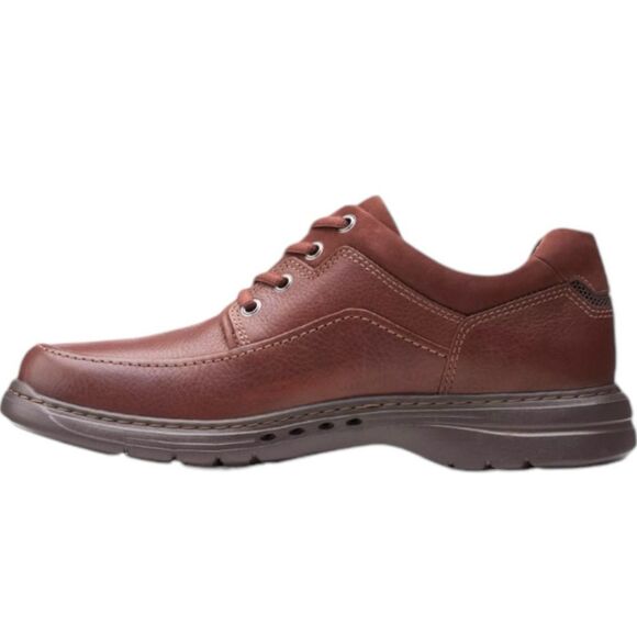 Clarks Mens size 10 Un Brawley Lace Mahogany Leather. - Picture 1 of 12